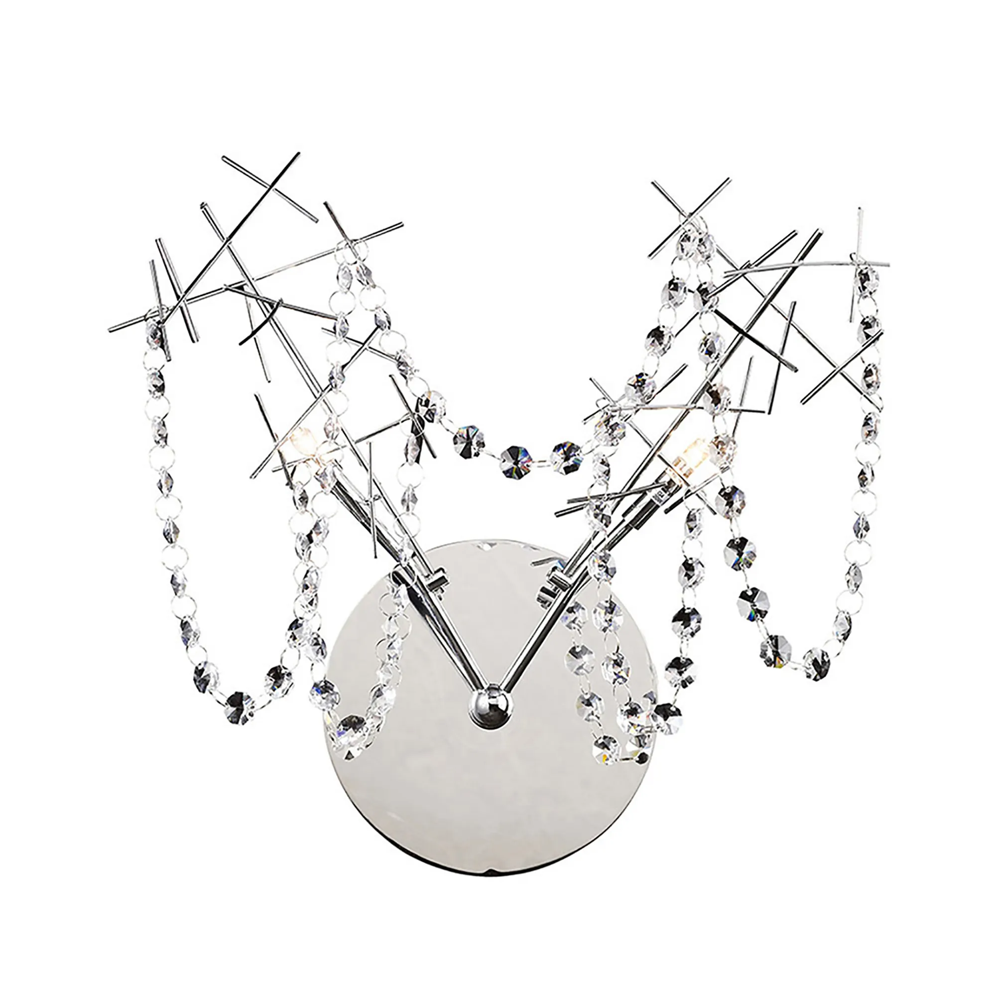 Lexi Crystal Wall Lights Diyas Flush Crystal Wall Lights